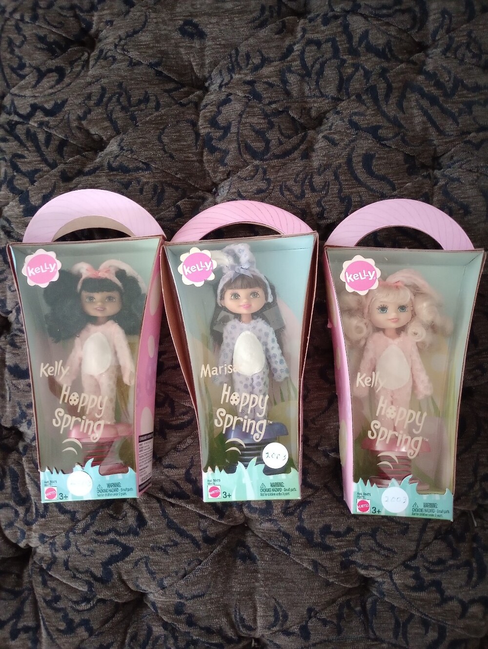 Lot Of 3 Barbie's Sister Kelly Happy Spring Dolls By Mattel 2003-New In Packages